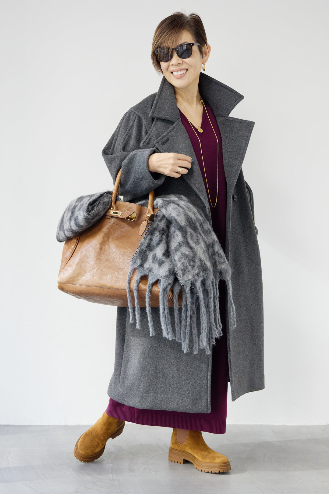 3WAYカラー ニットビーバーロングコート