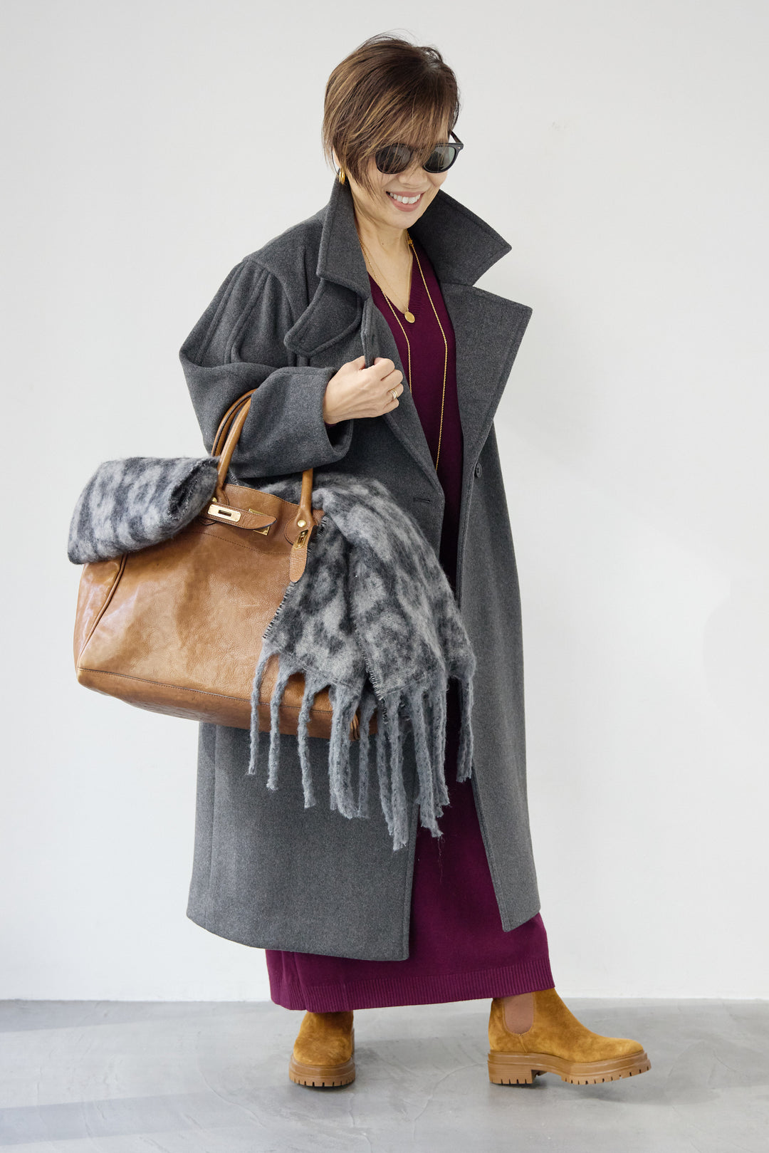 3WAYカラー ニットビーバーロングコート