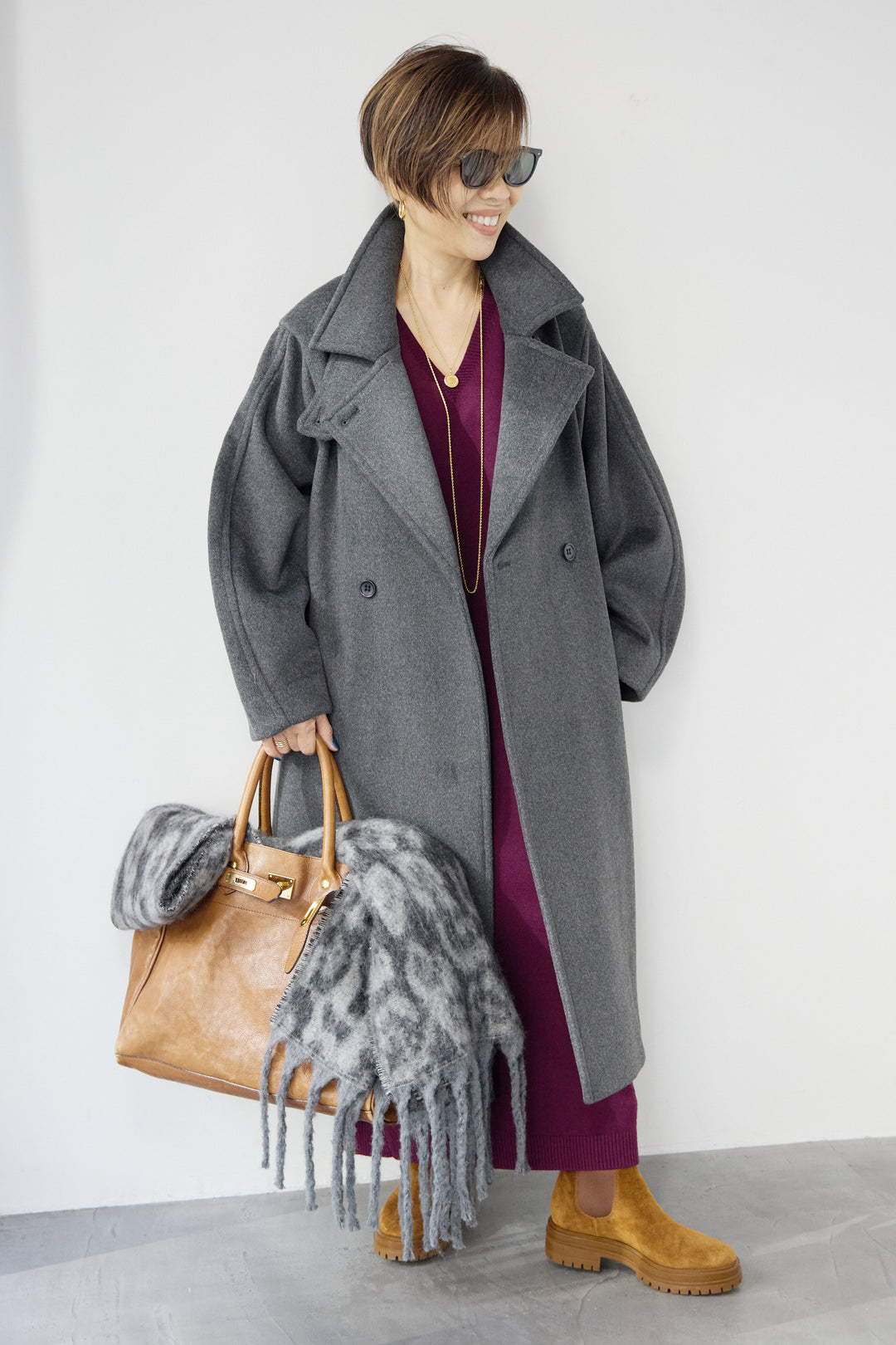 3WAYカラー ニットビーバーロングコート