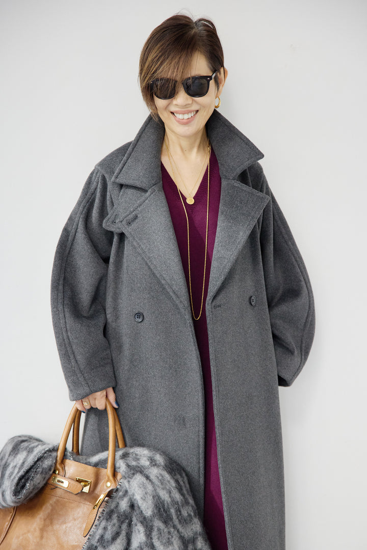 3WAYカラー ニットビーバーロングコート