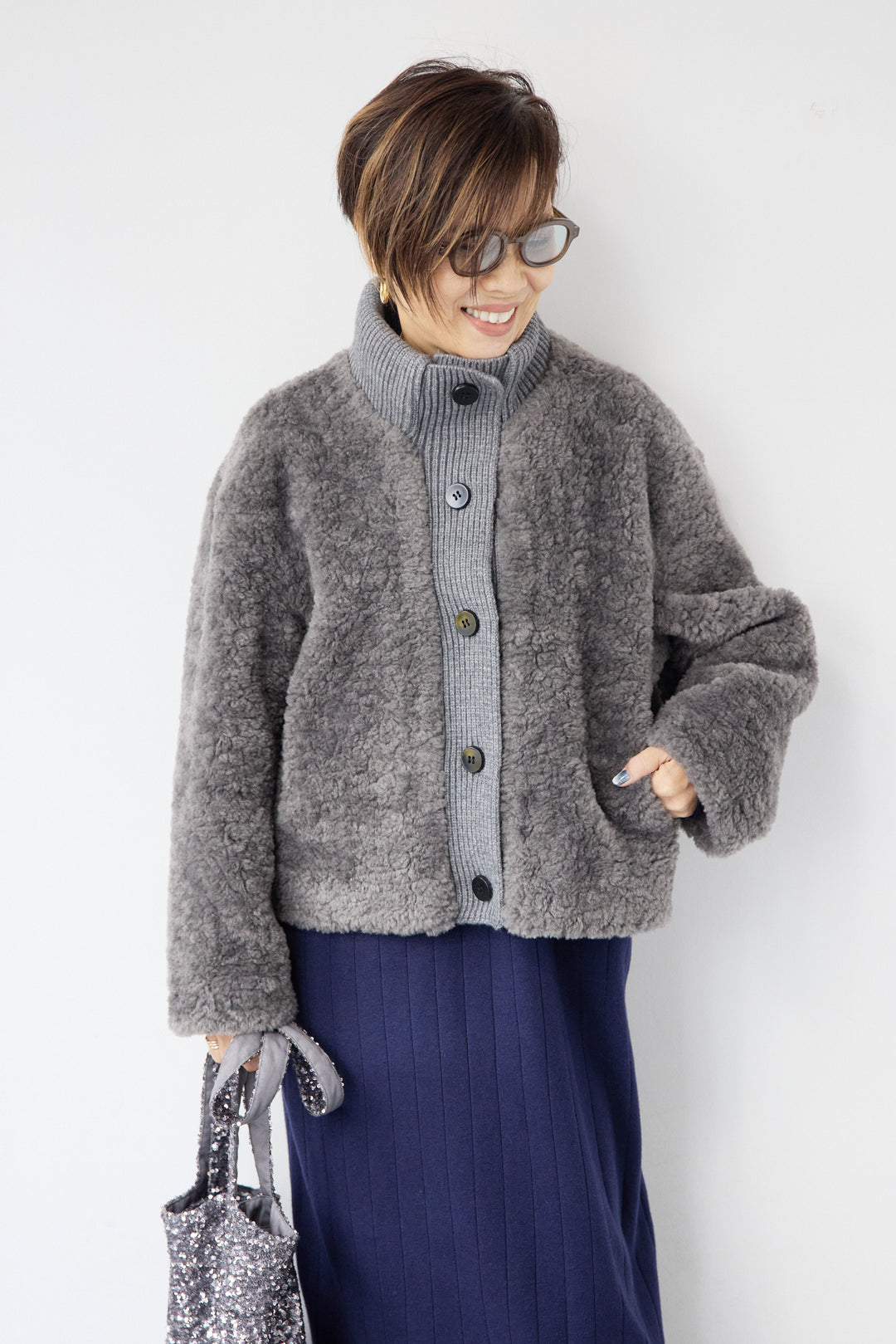 ボアニットジャケット