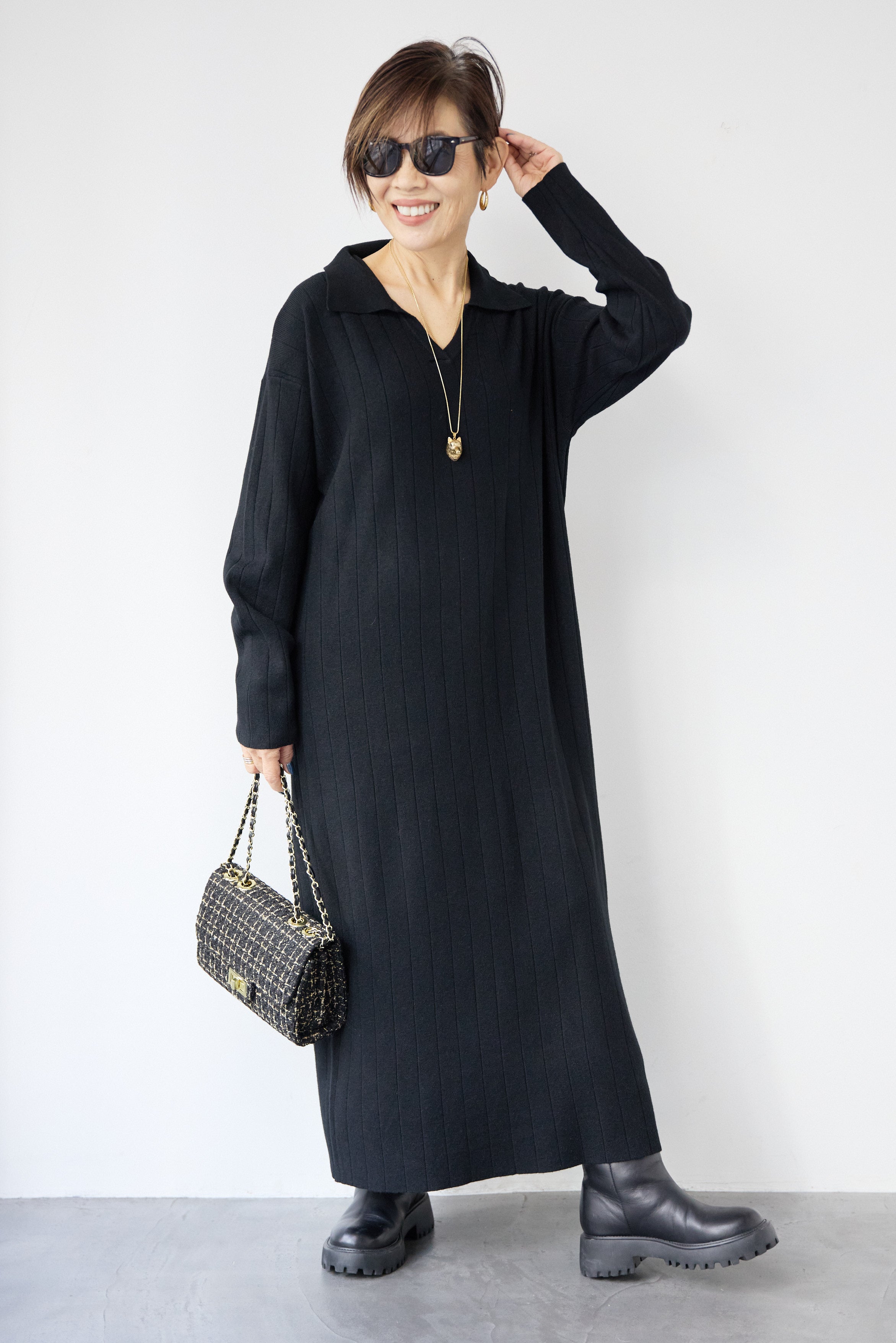 襟付きニットワンピース – plusotoha