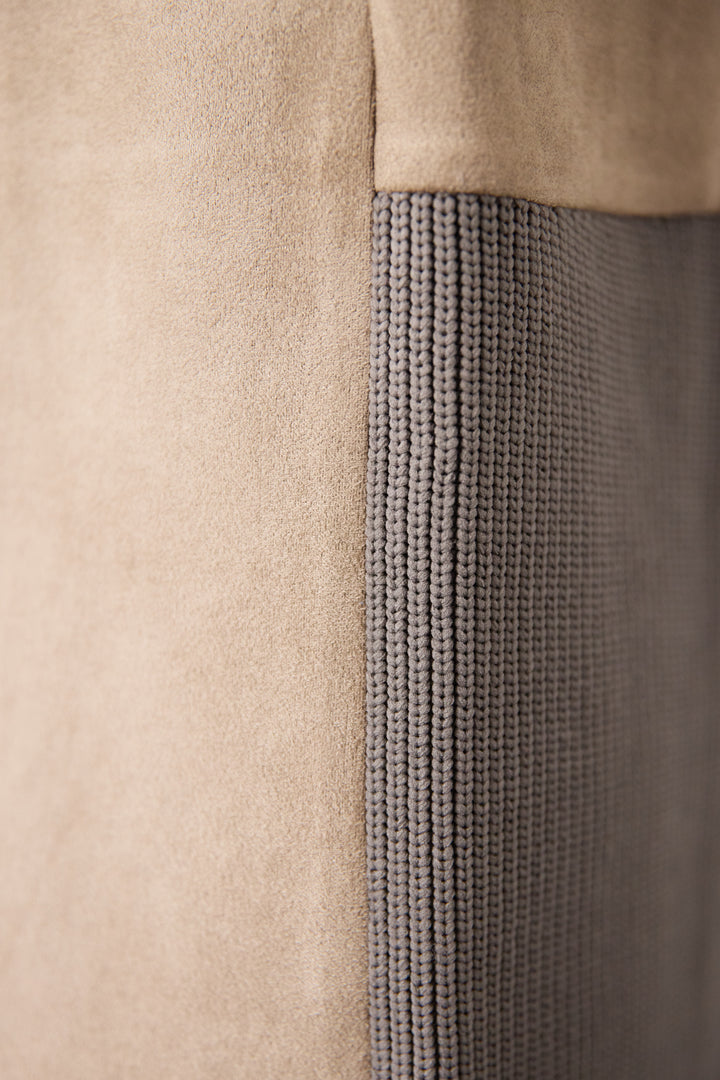 スエード×リブモックネックワンピース