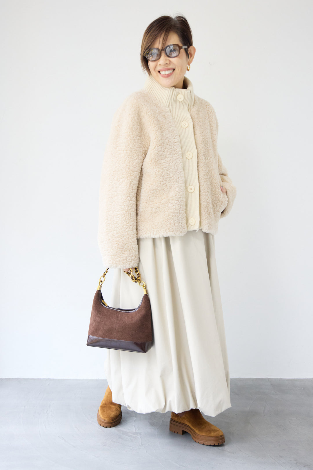 ボアニットジャケット