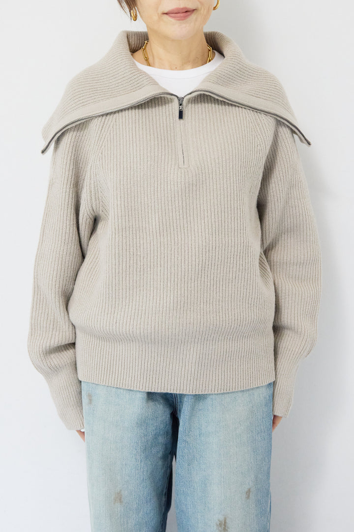 ビックカラーハーフジップニット