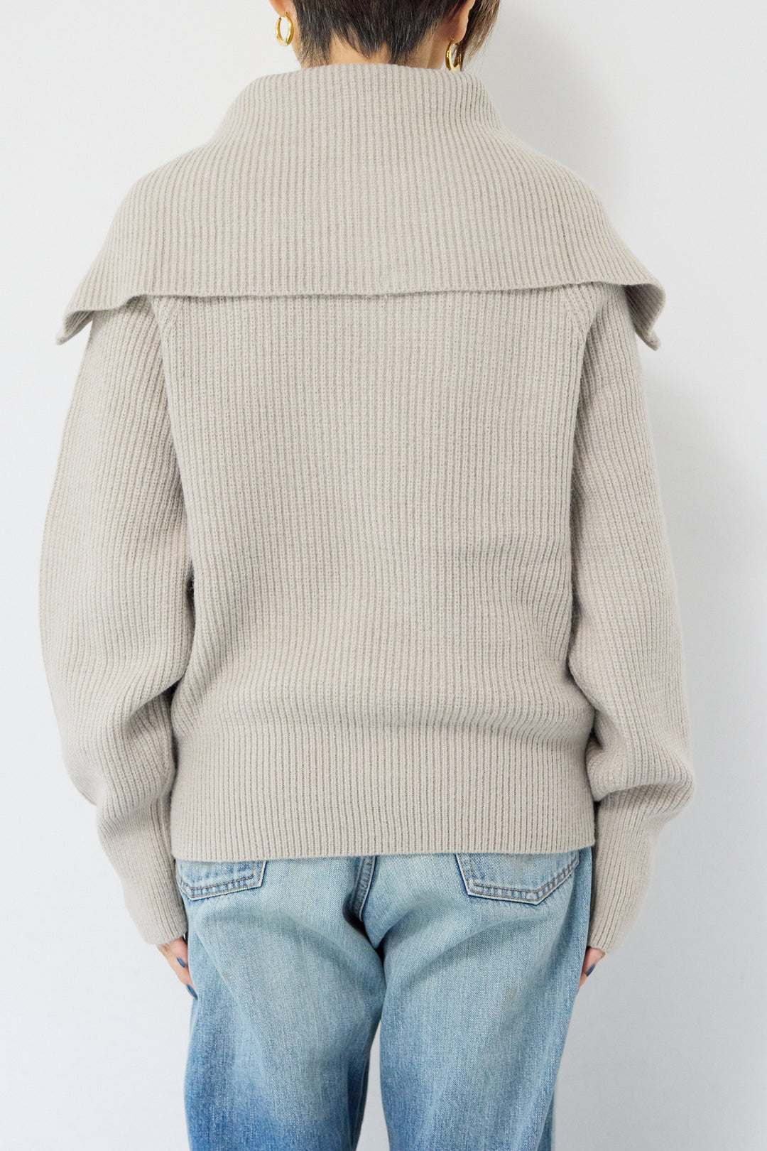 ビックカラーハーフジップニット