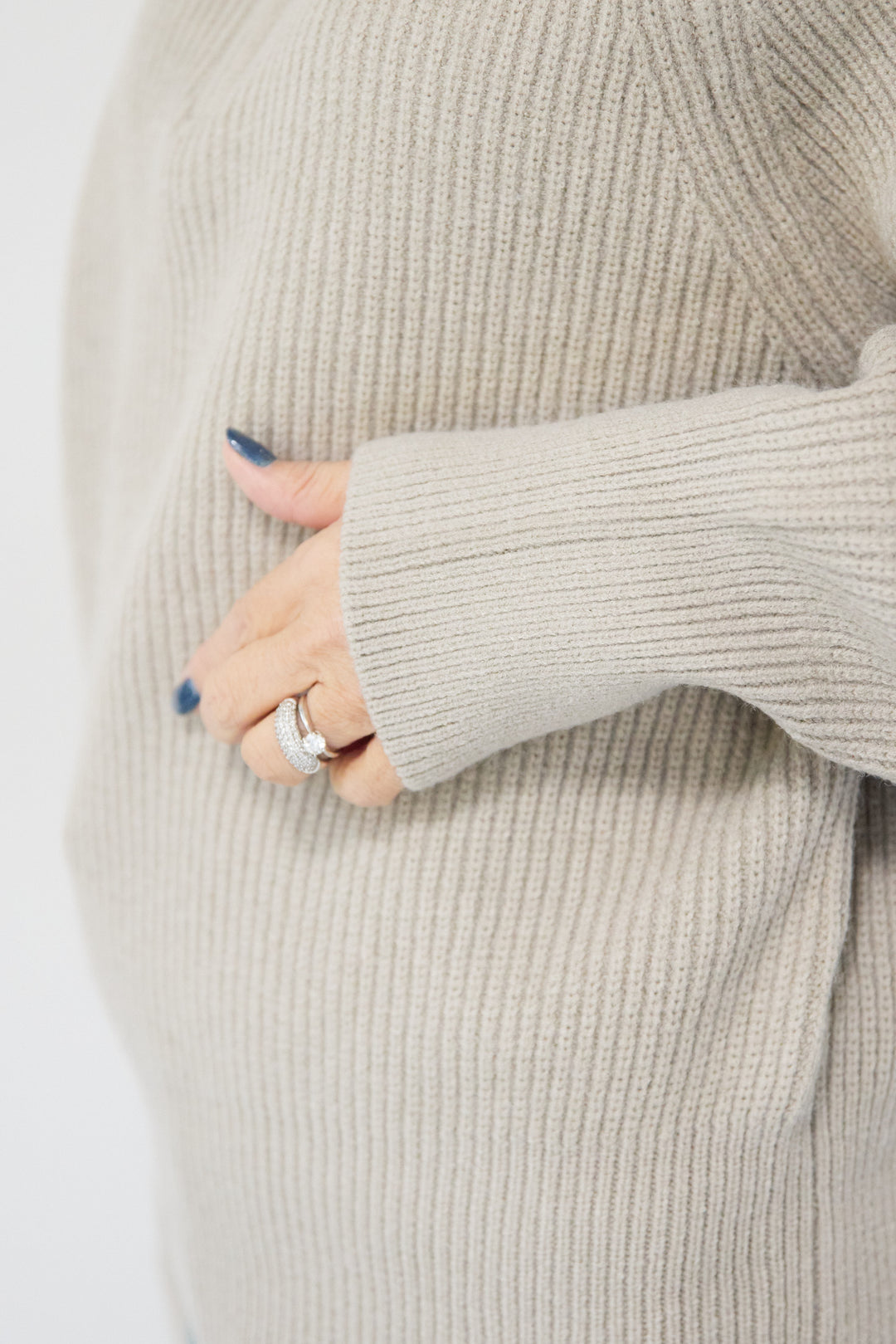 ビックカラーハーフジップニット