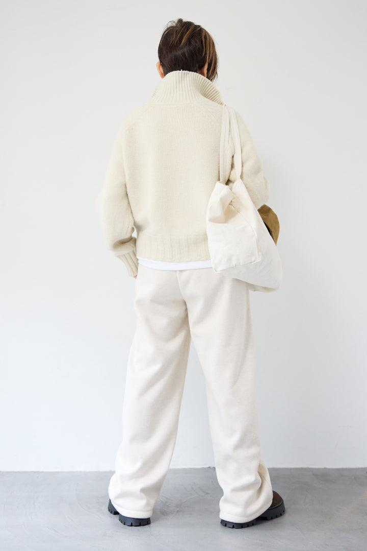 裏起毛ヘリンボーン柄リラックスパンツ