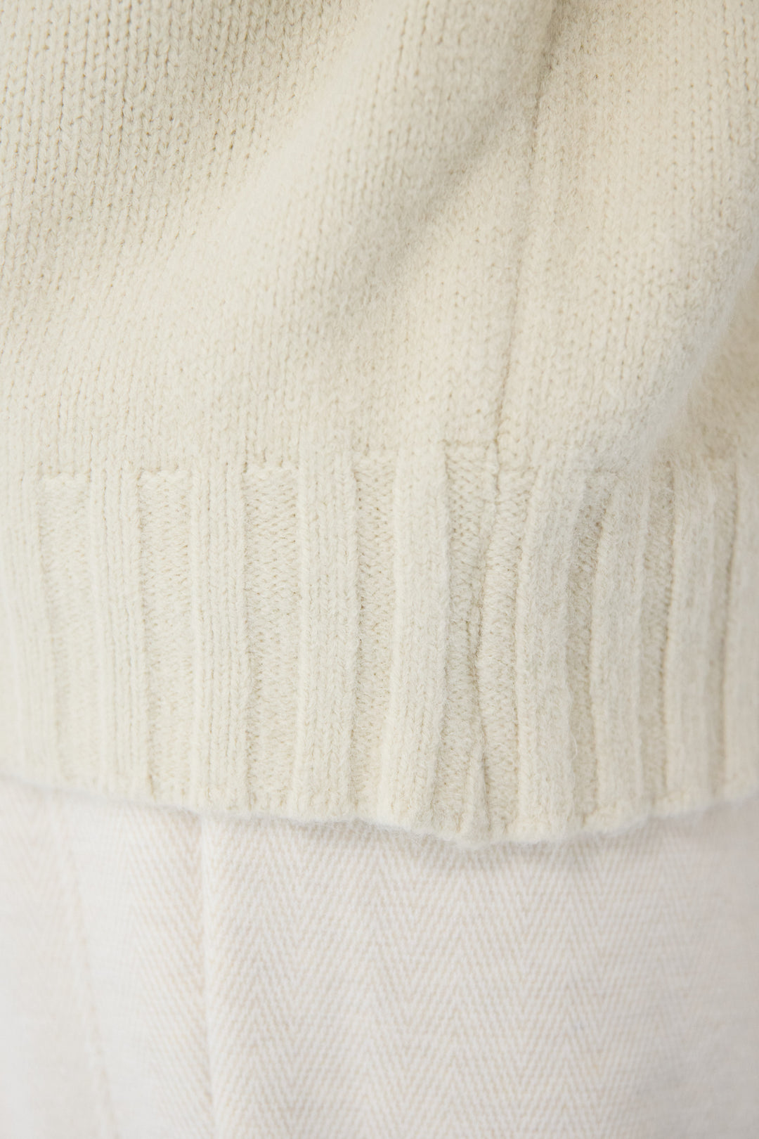 [SET]ラグランスリーブハーフジップニット+裏起毛ヘリンボーン柄リラックスパンツ(2set)