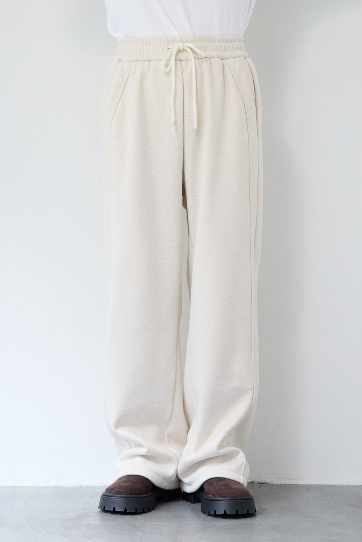 裏起毛ヘリンボーン柄リラックスパンツ