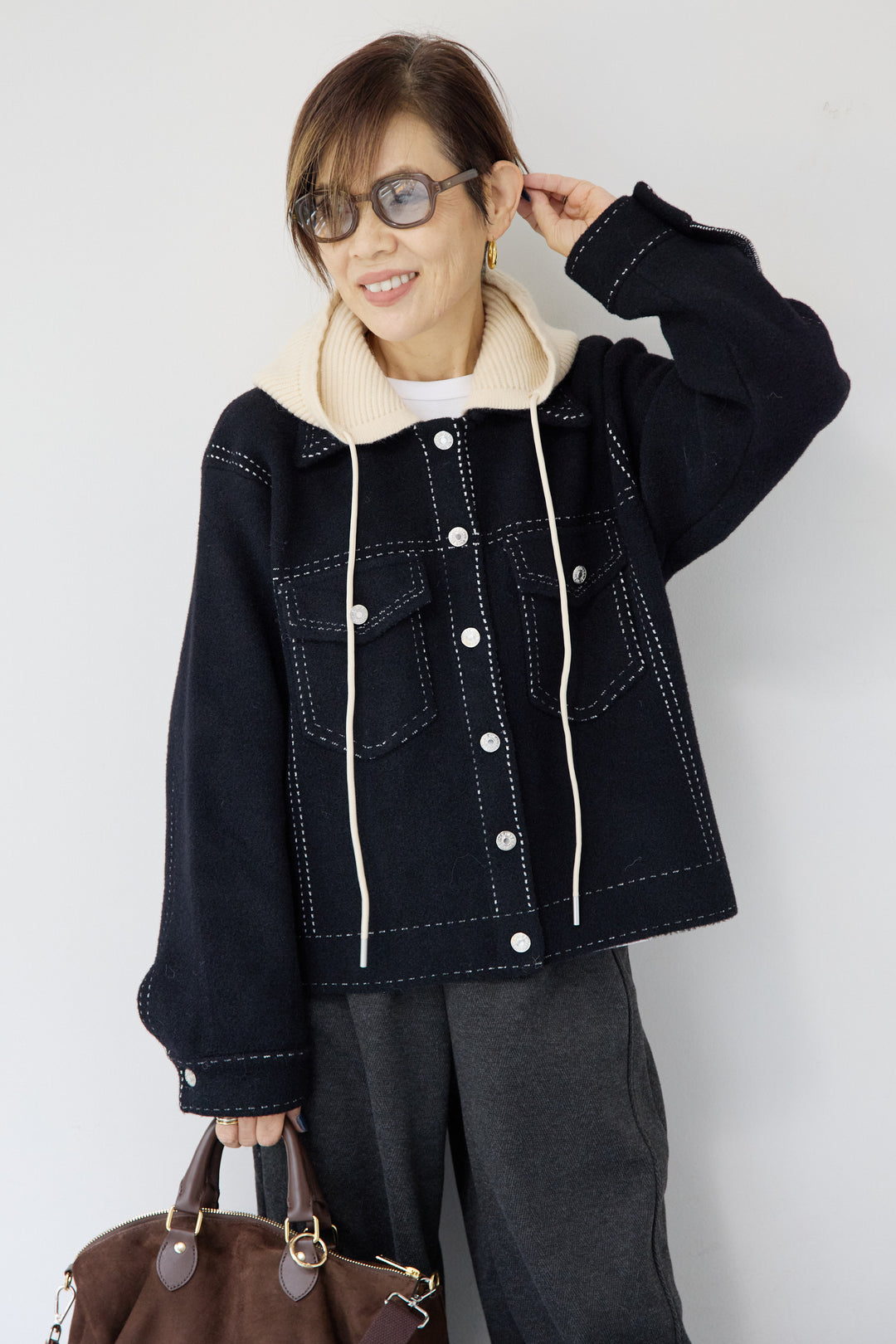 ステッチデザインメルトンジャケット