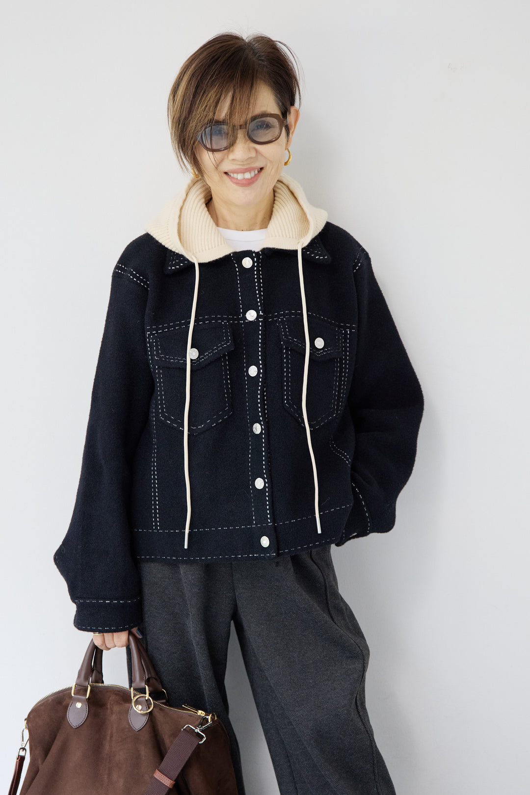 ステッチデザインメルトンジャケット