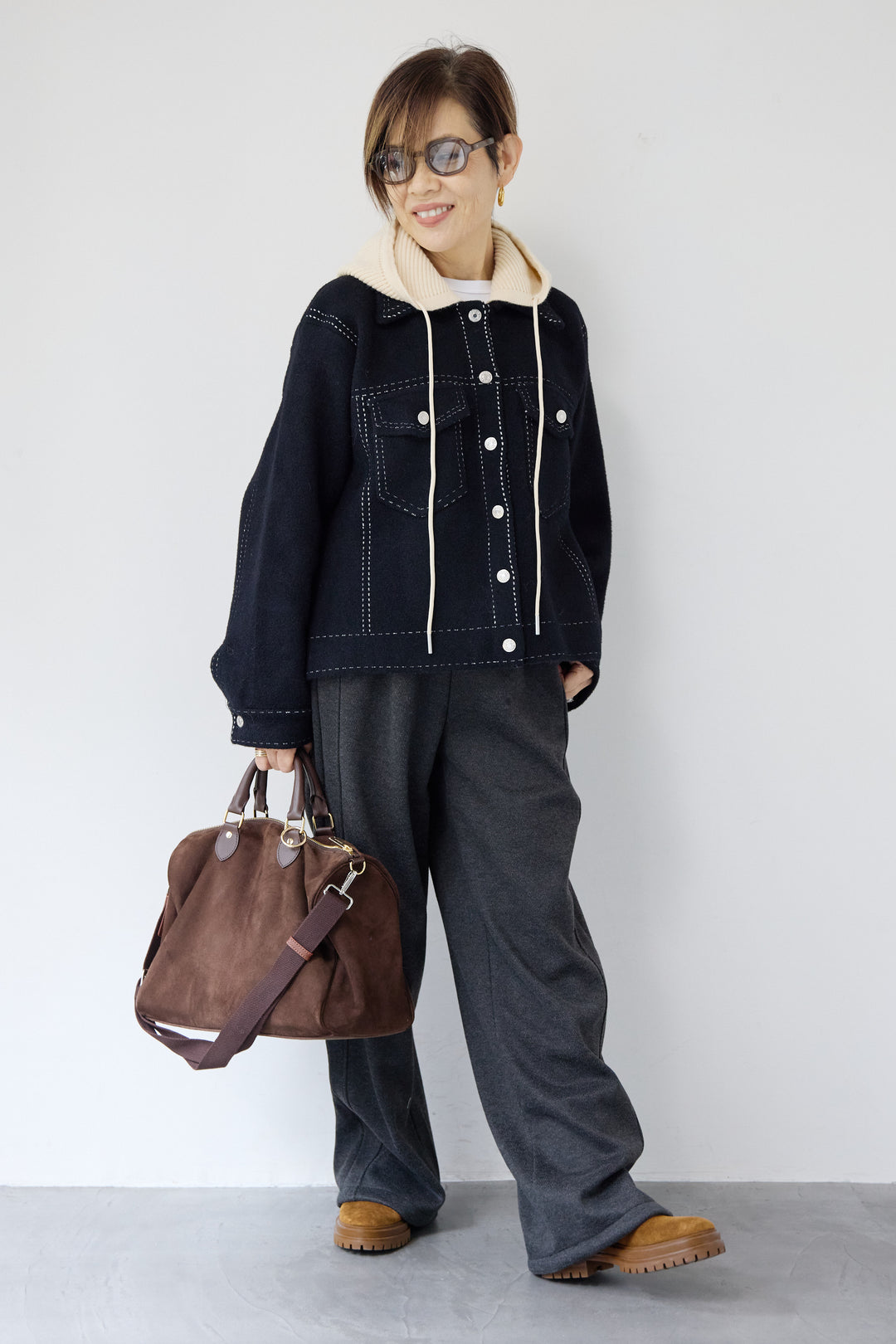 ステッチデザインメルトンジャケット