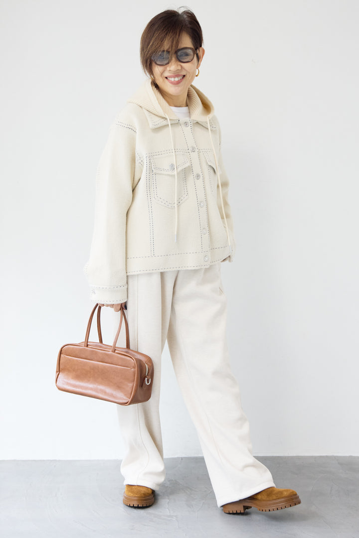 ステッチデザインメルトンジャケット