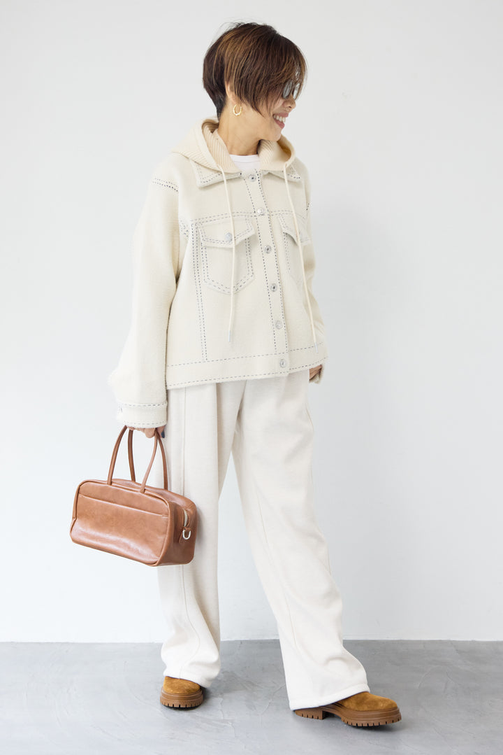 ステッチデザインメルトンジャケット