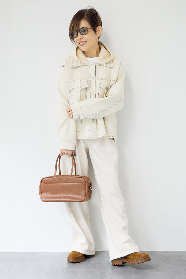 ステッチデザインメルトンジャケット