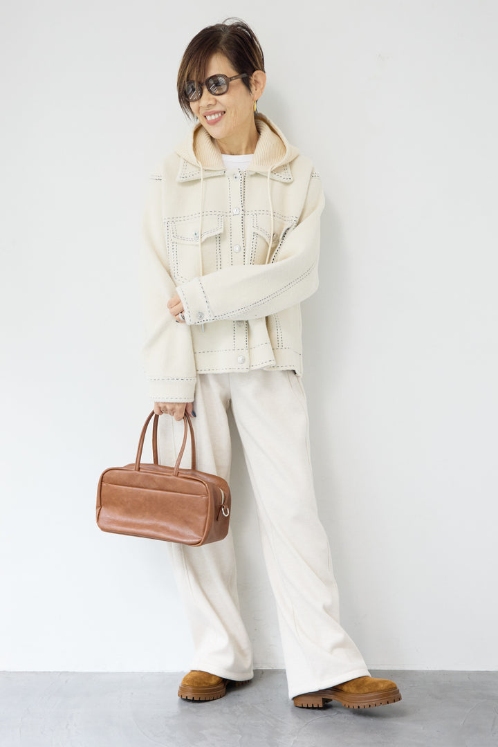 ステッチデザインメルトンジャケット