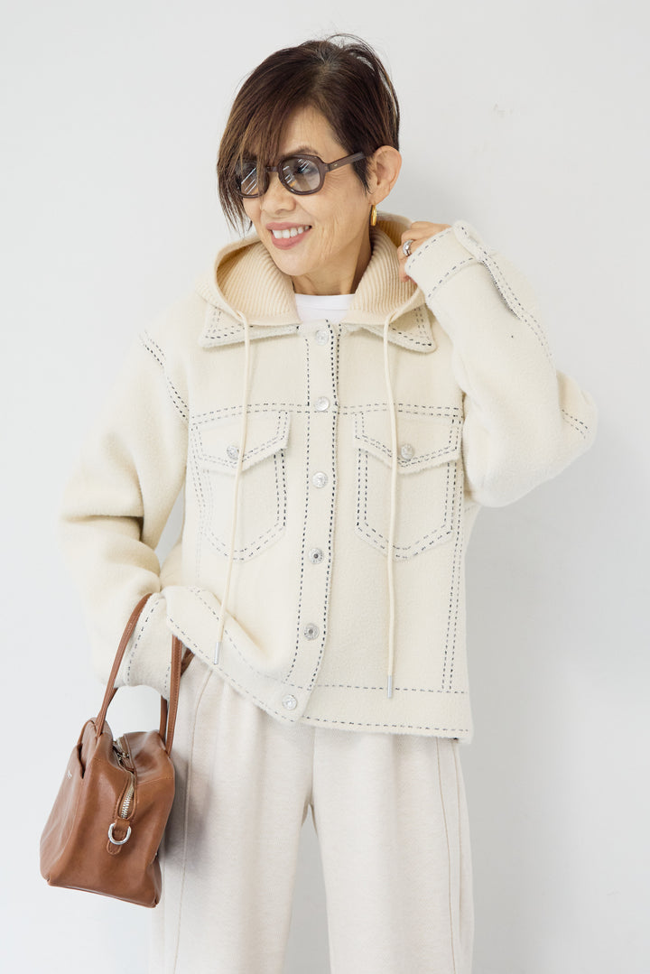 ステッチデザインメルトンジャケット