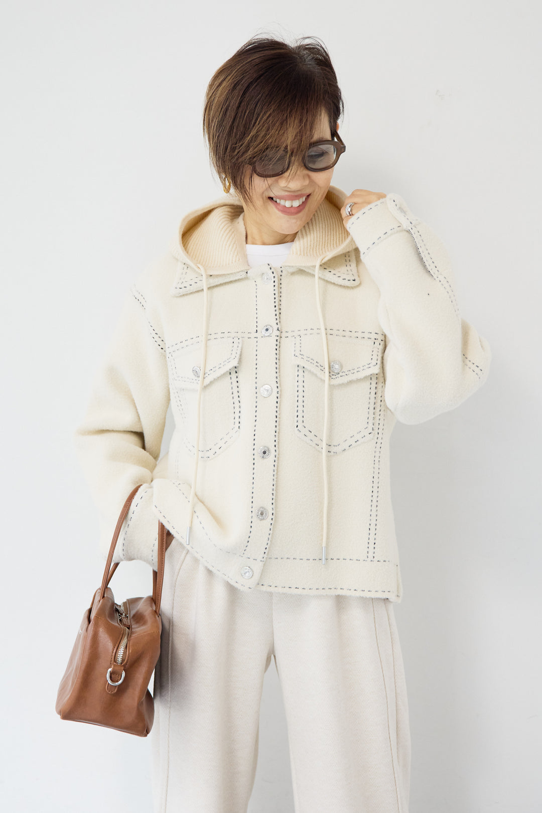 ステッチデザインメルトンジャケット