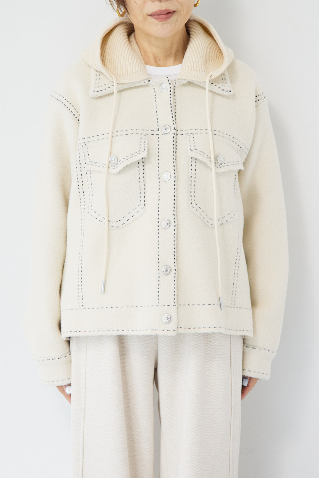 ステッチデザインメルトンジャケット