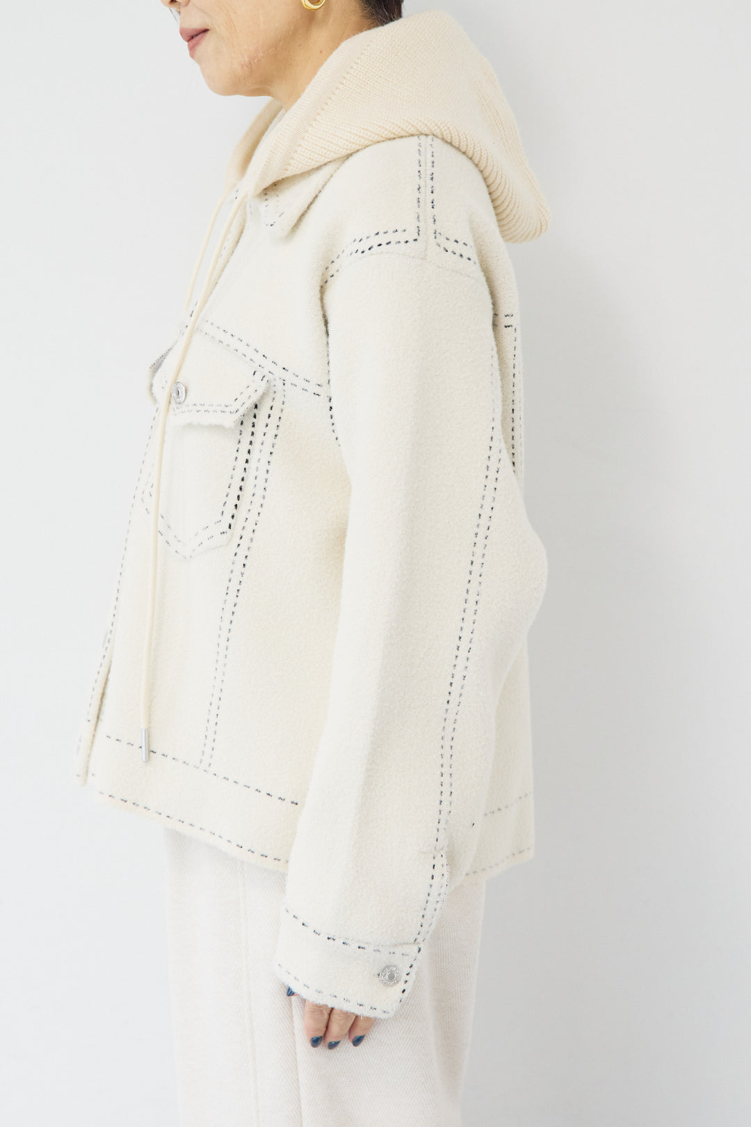 ステッチデザインメルトンジャケット