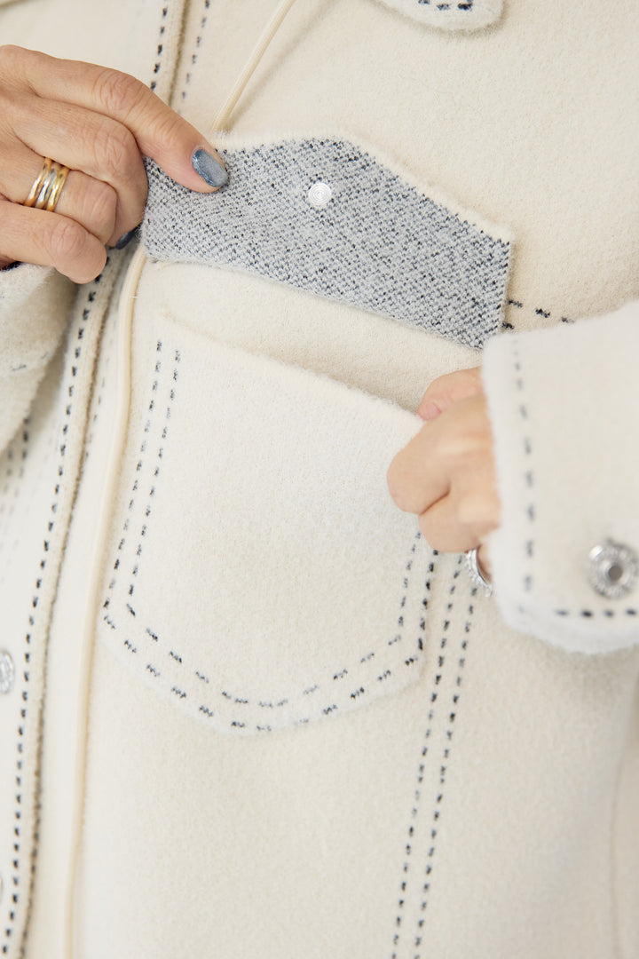 ステッチデザインメルトンジャケット