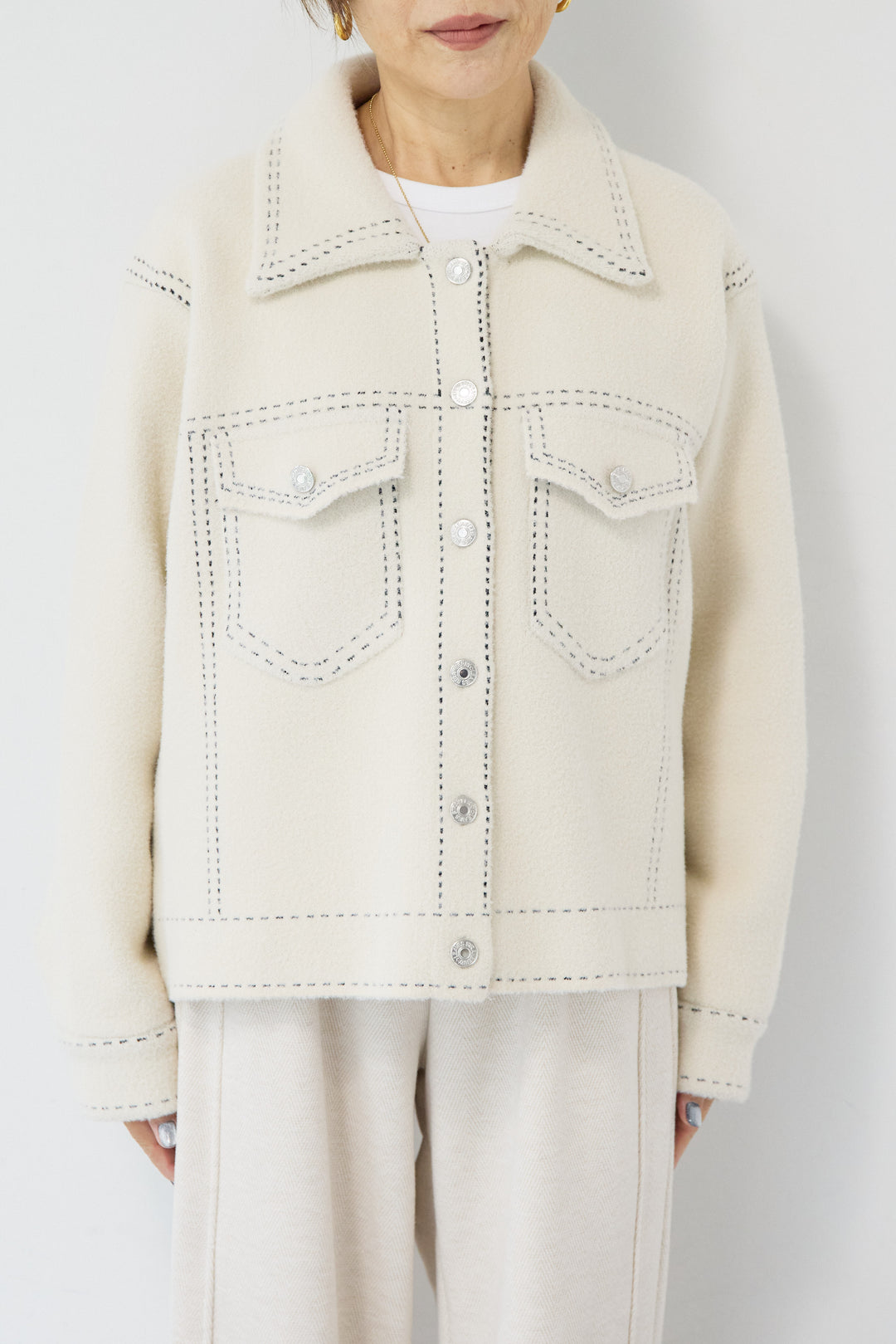 ステッチデザインメルトンジャケット