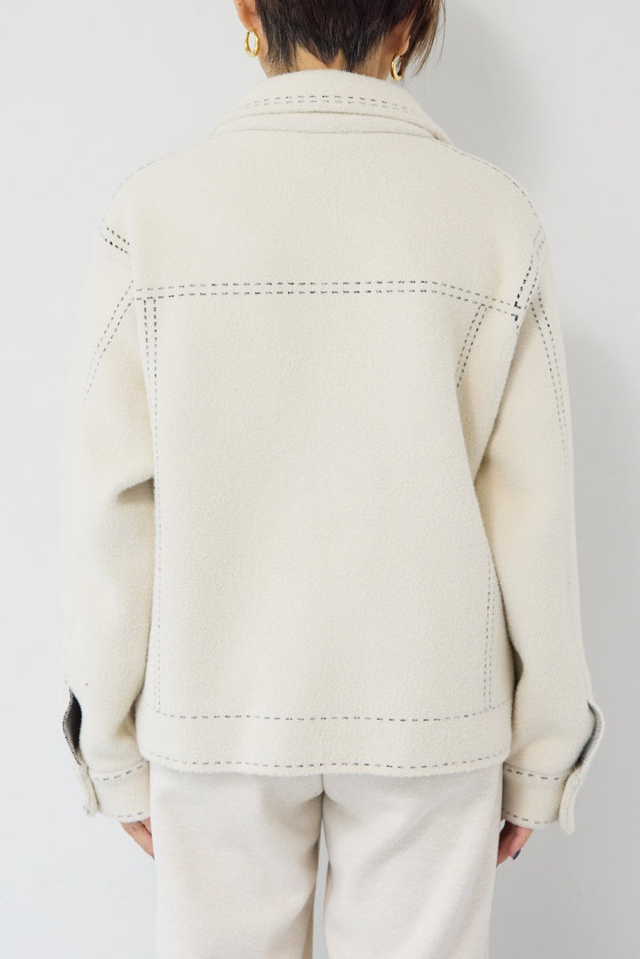 ステッチデザインメルトンジャケット