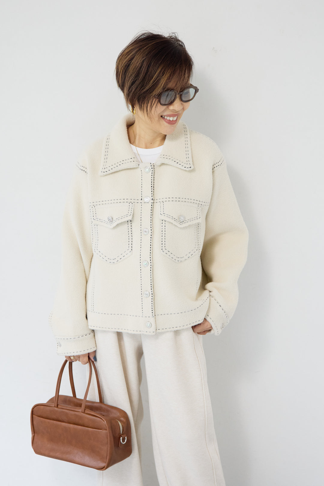 ステッチデザインメルトンジャケット