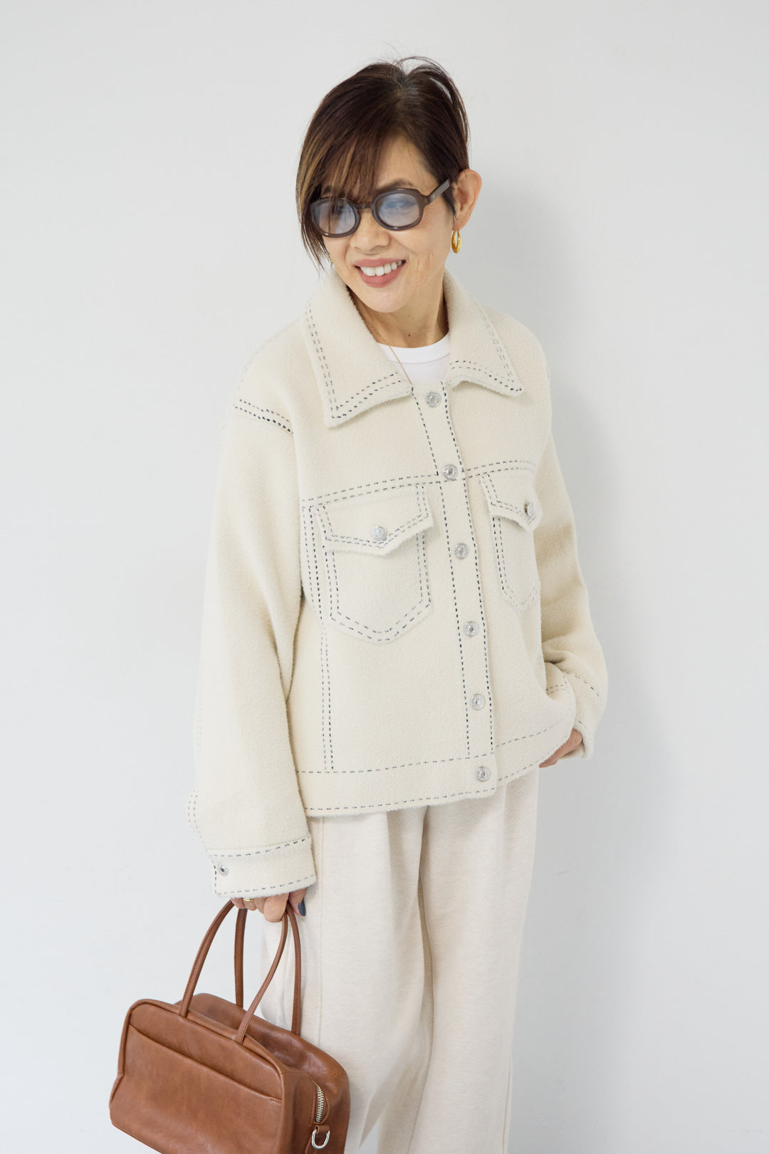 ステッチデザインメルトンジャケット