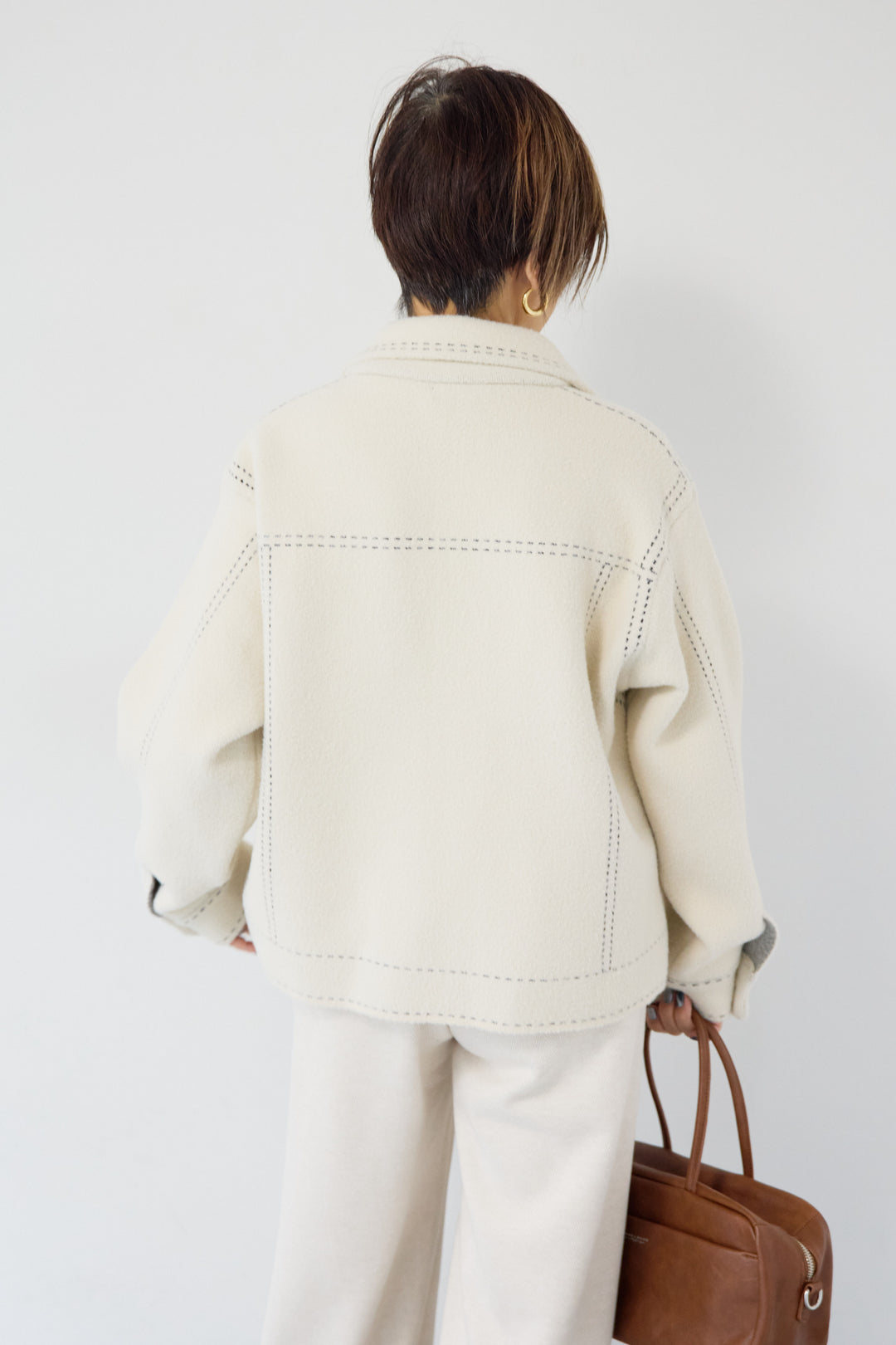 ステッチデザインメルトンジャケット