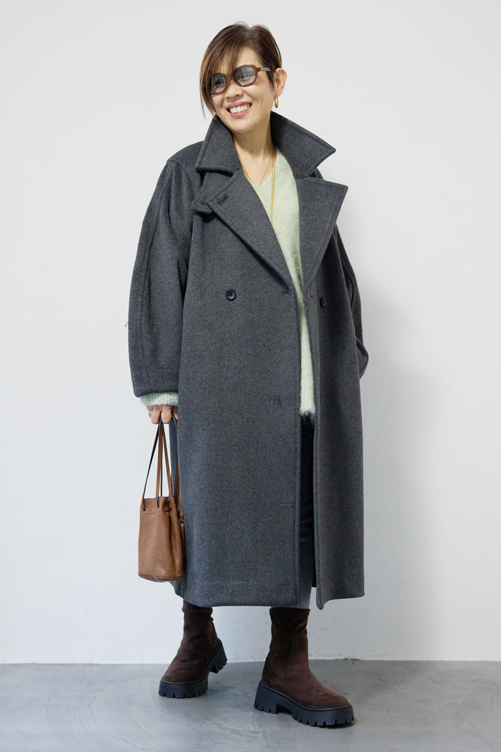 3WAYカラー ニットビーバーロングコート