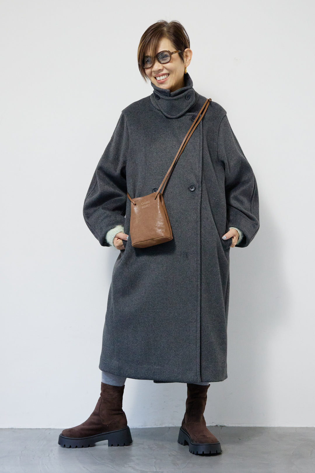 3WAYカラー ニットビーバーロングコート