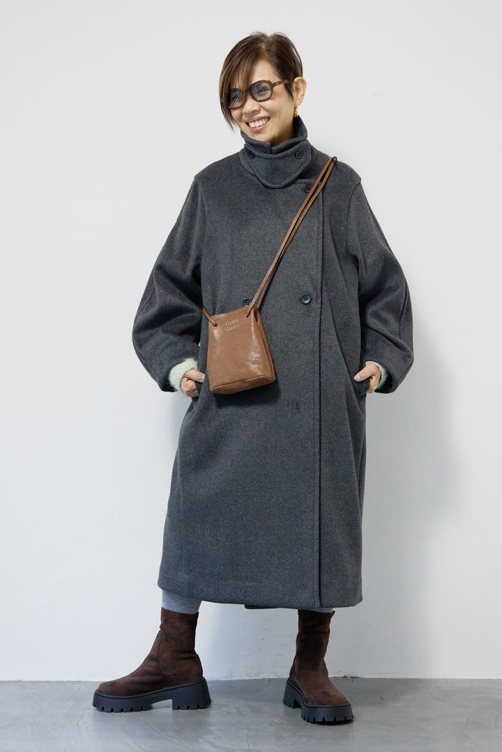 3WAYカラー ニットビーバーロングコート