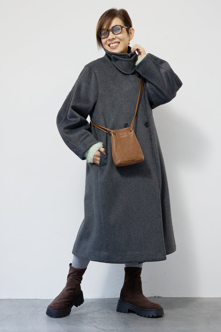 3WAYカラー ニットビーバーロングコート