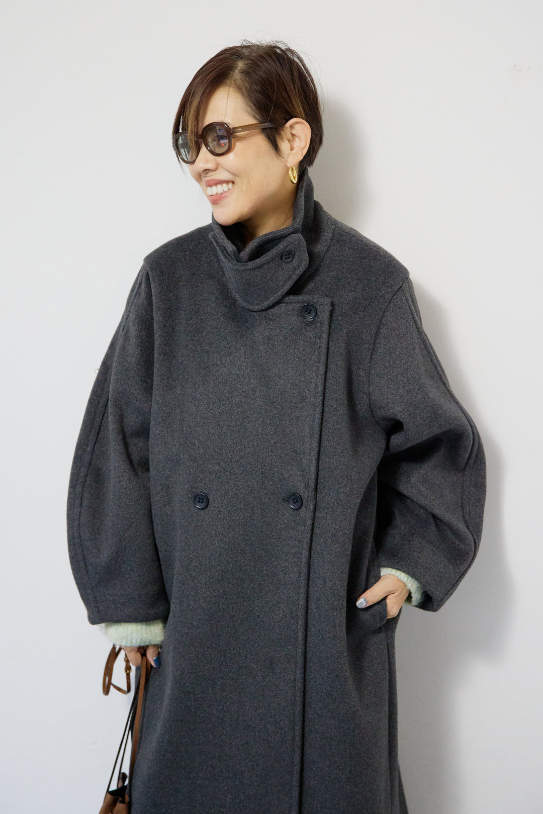 3WAYカラー ニットビーバーロングコート