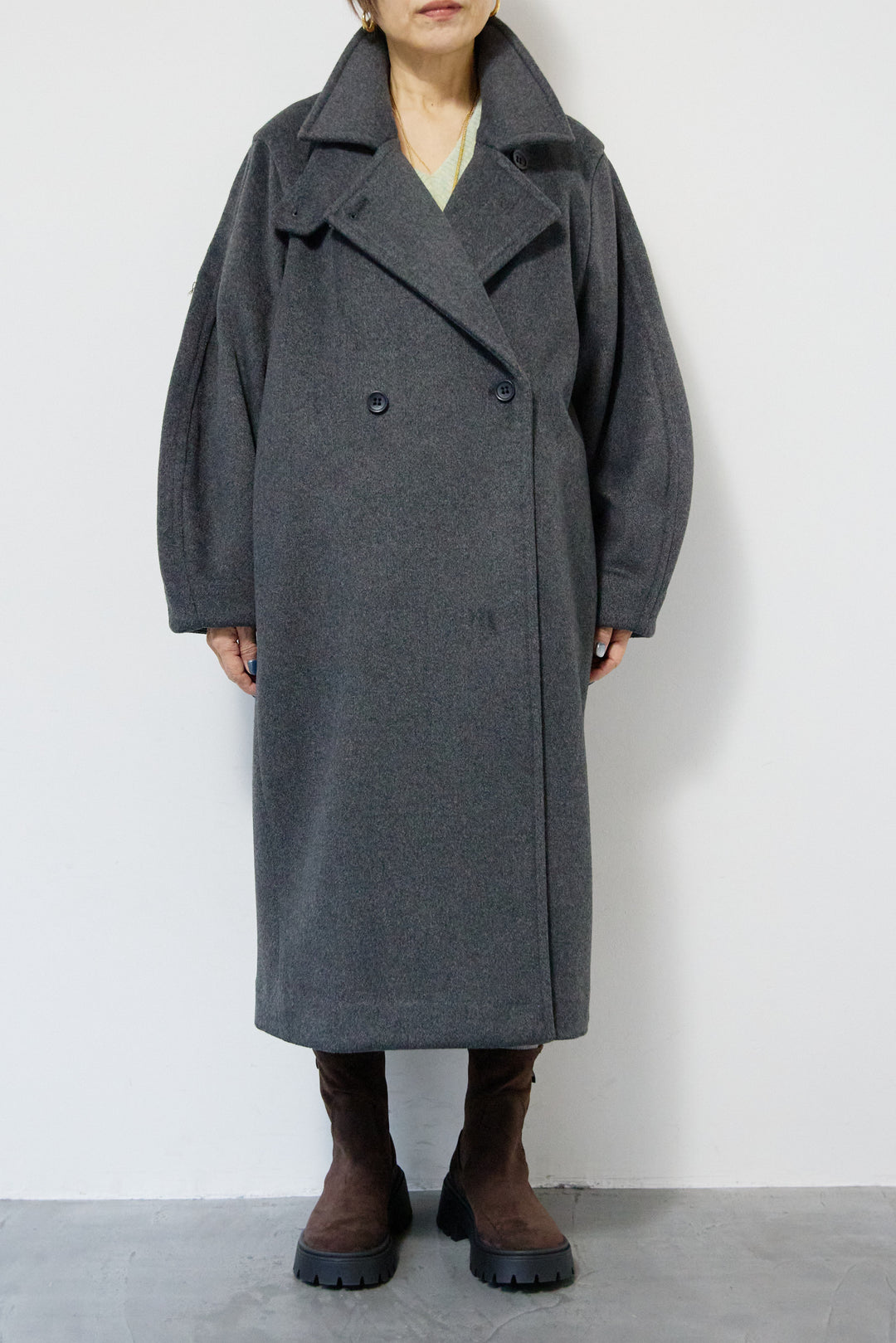 3WAYカラー ニットビーバーロングコート