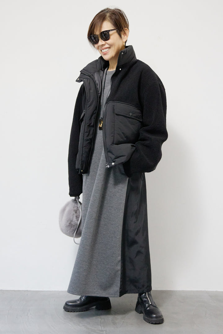 ボア×中綿スタンドカラーブルゾン