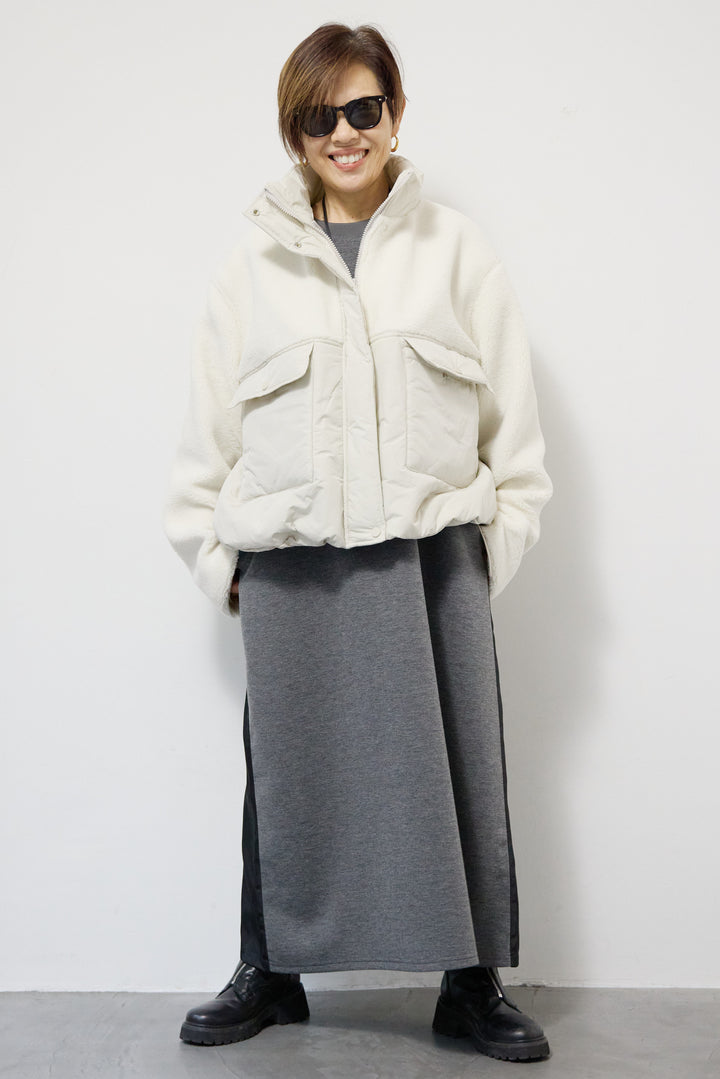 ボア×中綿スタンドカラーブルゾン