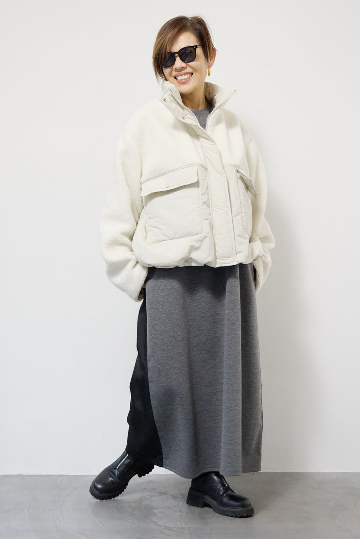 ボア×中綿スタンドカラーブルゾン