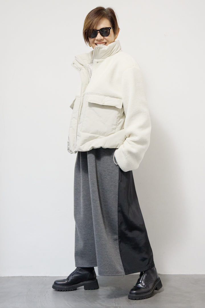 ボア×中綿スタンドカラーブルゾン