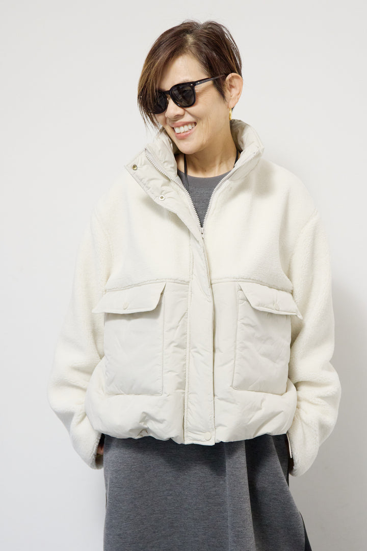 ボア×中綿スタンドカラーブルゾン