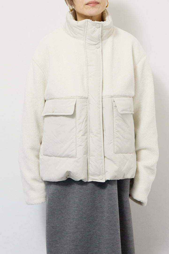 ボア×中綿スタンドカラーブルゾン