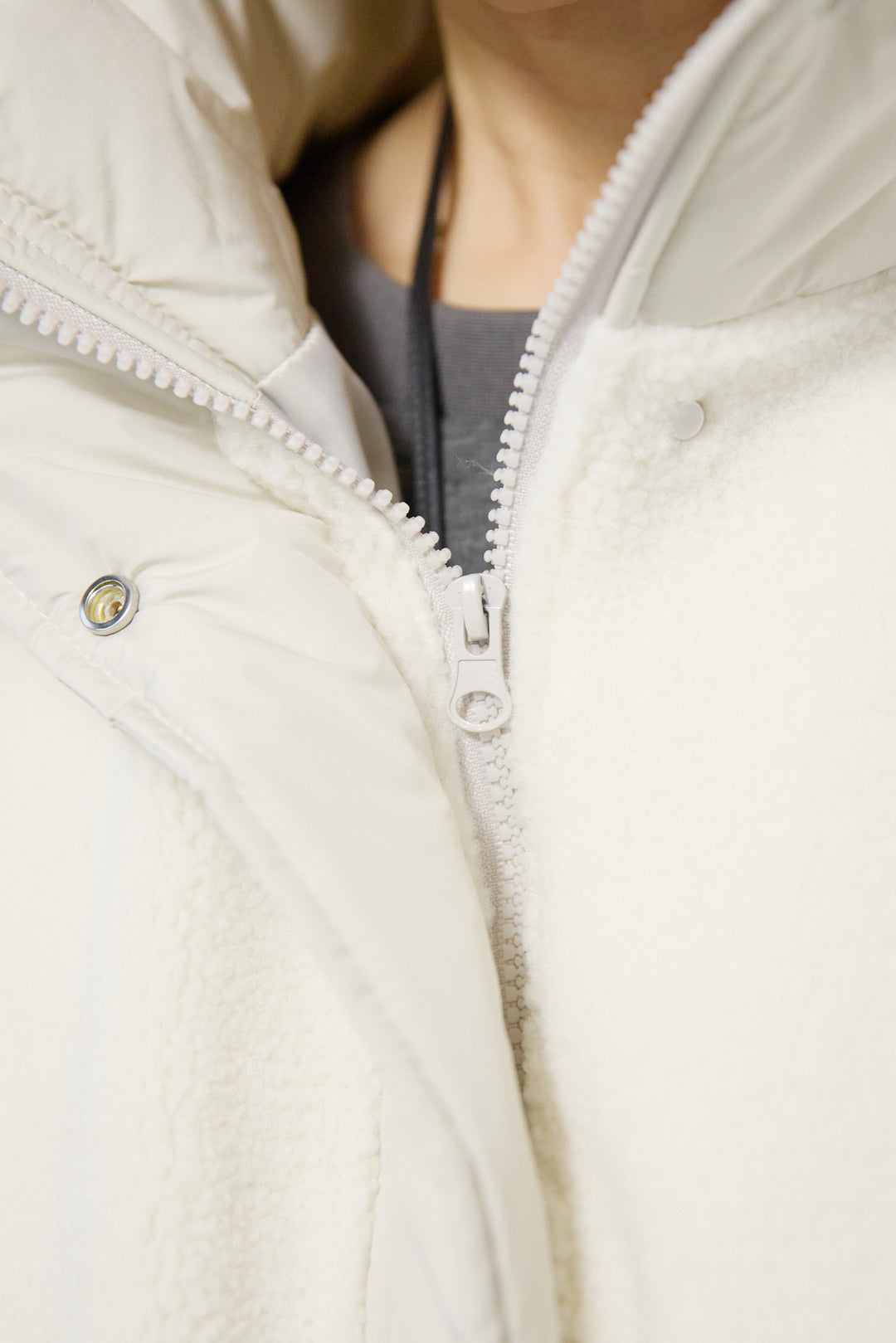 ボア×中綿スタンドカラーブルゾン