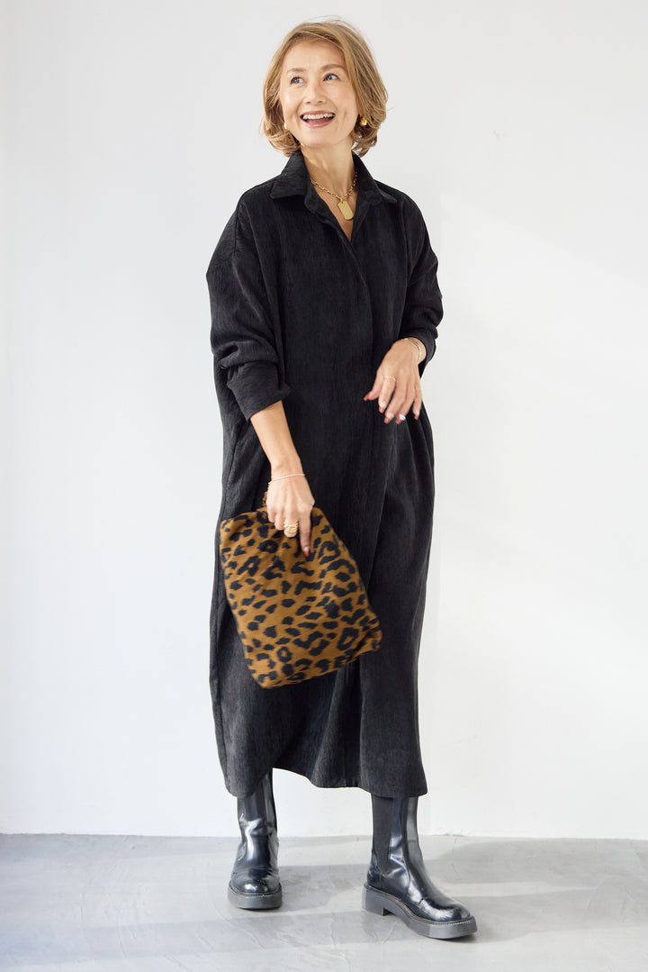 ツイルライクシャツワンピース