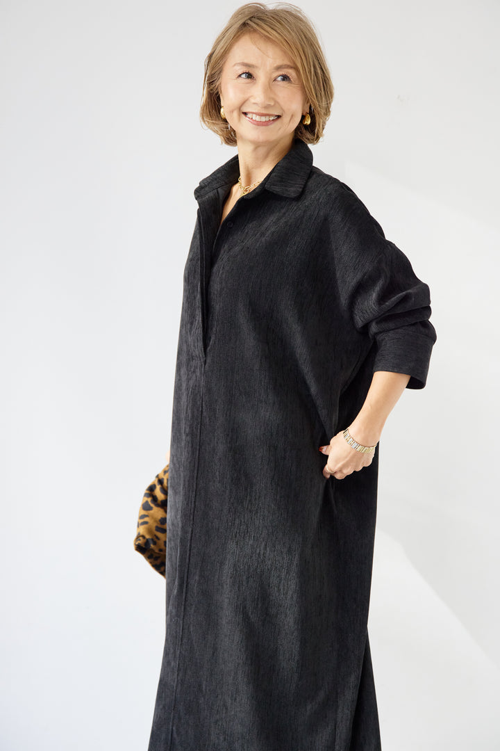 ツイルライクシャツワンピース