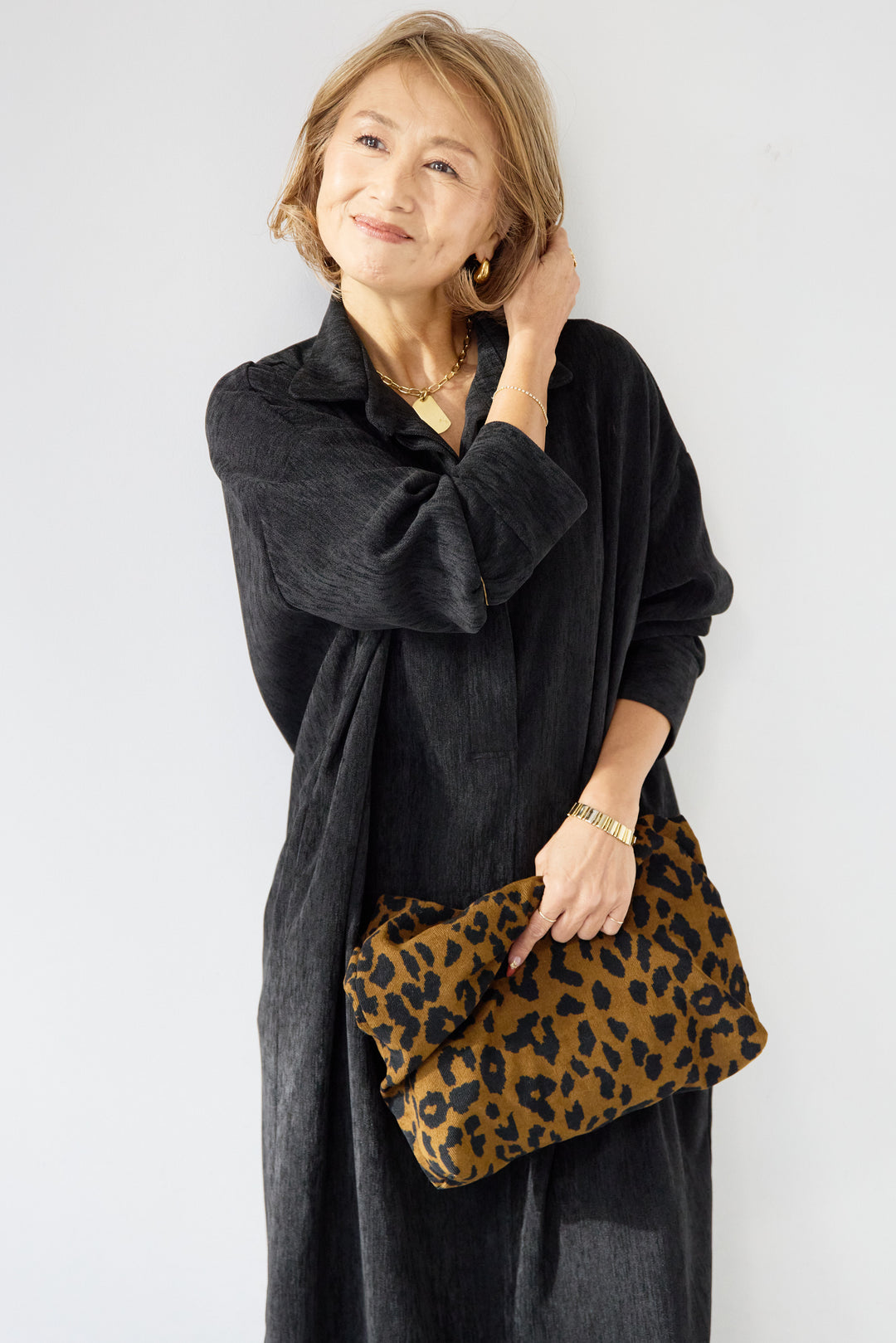 ツイルライクシャツワンピース