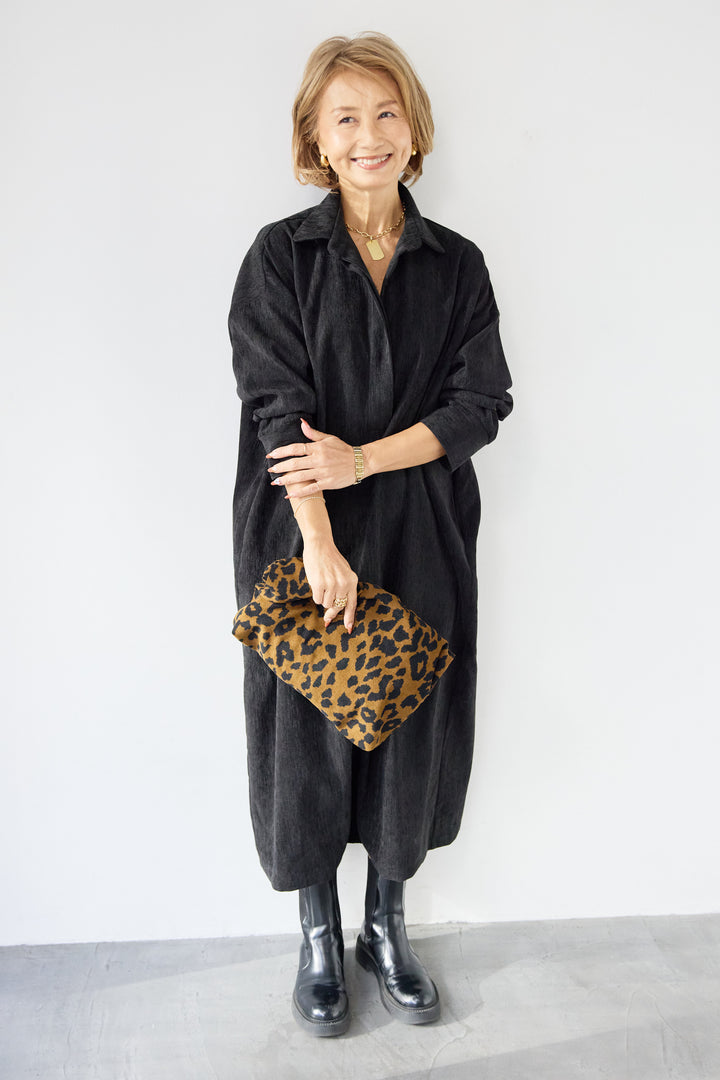 ツイルライクシャツワンピース