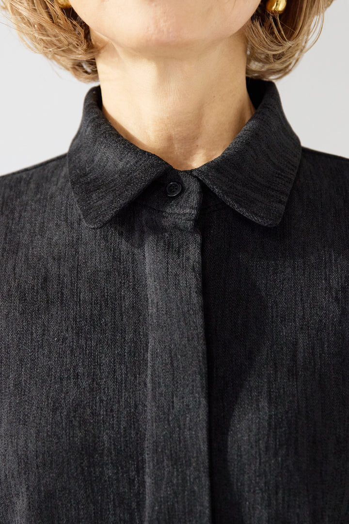 ツイルライクシャツワンピース