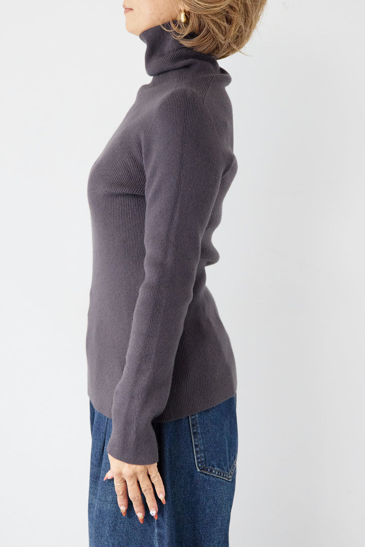 [SET]ホールガーメントタートルリブニット+ベルトストラップジャンスカ(2set)